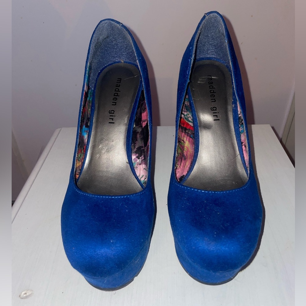 Madden Girl Women's Blue Platform wedge Heels